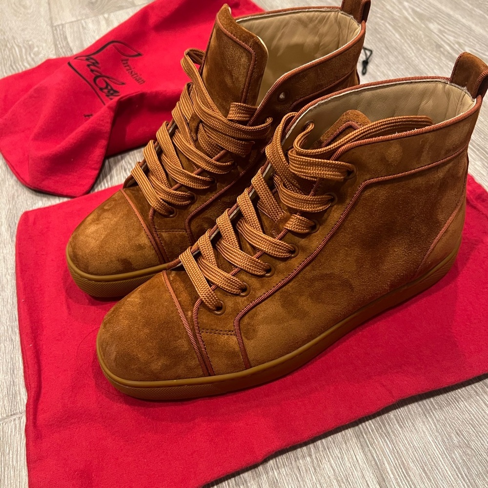 Christian Louboutin Tan High-Top Sneakers